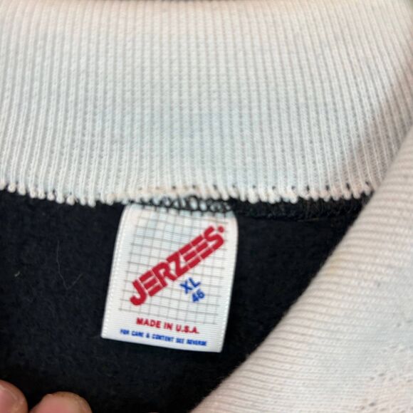 Jerzees Sweatshirt Women Size XL Black Floral Graphic Pullover Mock Collar USA - Picture 3 of 6